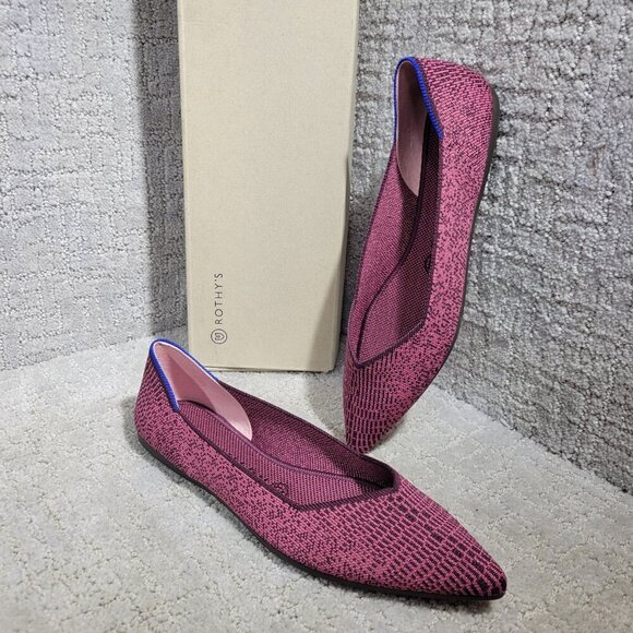 Rothys The Point Women's Size 9 US Fig Phyton Pointed Toe Slip on Flats Shoes - Picture 11 of 14